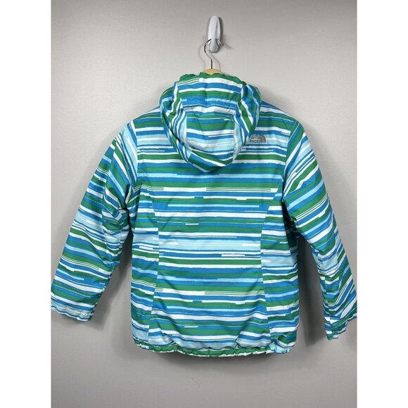 The North Face Jacket Girl Large 14/16 Green Blue Hooded Jacket Parka Winter Ski - Picture 8 of 15